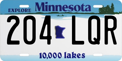 MN license plate 204LQR