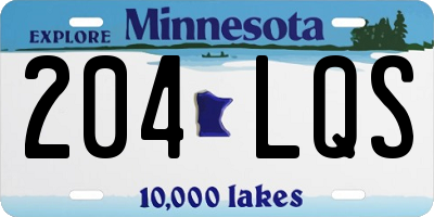 MN license plate 204LQS