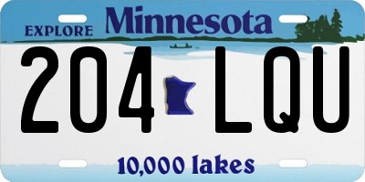 MN license plate 204LQU