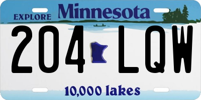 MN license plate 204LQW