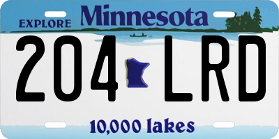MN license plate 204LRD