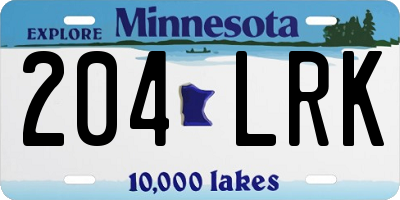 MN license plate 204LRK