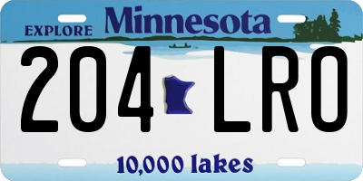 MN license plate 204LRO