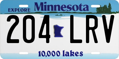 MN license plate 204LRV
