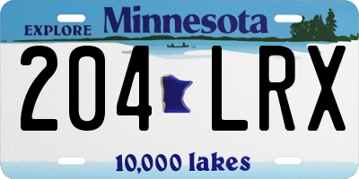 MN license plate 204LRX