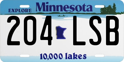 MN license plate 204LSB