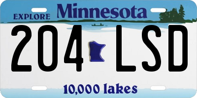 MN license plate 204LSD