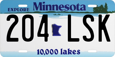 MN license plate 204LSK