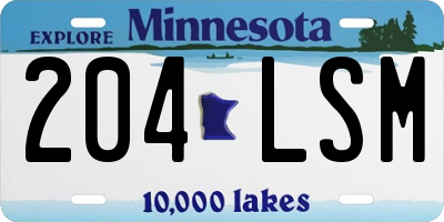 MN license plate 204LSM