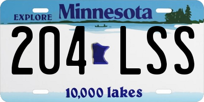 MN license plate 204LSS
