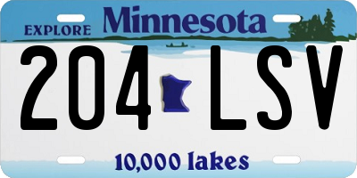 MN license plate 204LSV