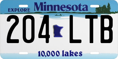 MN license plate 204LTB