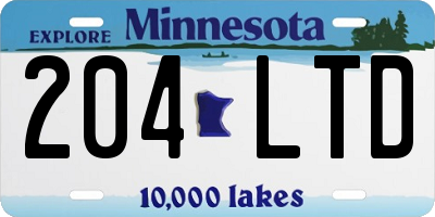 MN license plate 204LTD
