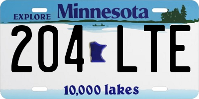 MN license plate 204LTE
