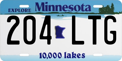 MN license plate 204LTG