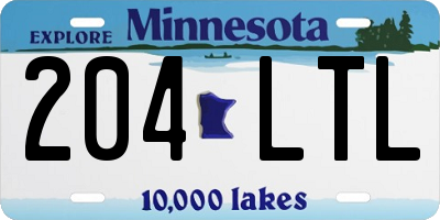 MN license plate 204LTL