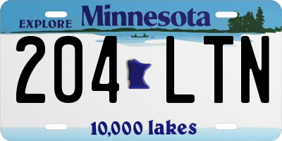 MN license plate 204LTN