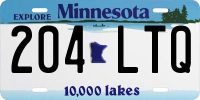 MN license plate 204LTQ