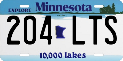 MN license plate 204LTS