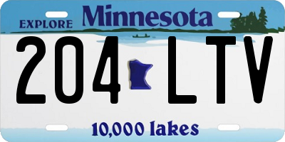 MN license plate 204LTV