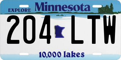 MN license plate 204LTW