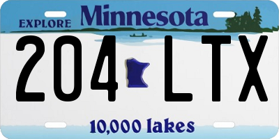 MN license plate 204LTX