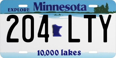 MN license plate 204LTY