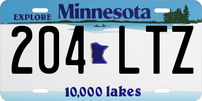 MN license plate 204LTZ