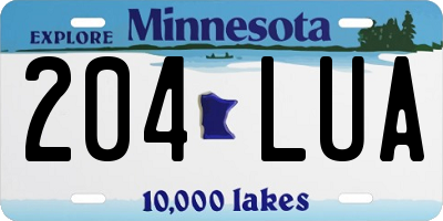 MN license plate 204LUA
