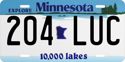 MN license plate 204LUC