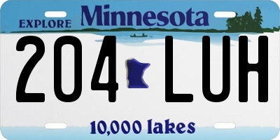 MN license plate 204LUH