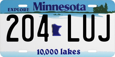 MN license plate 204LUJ