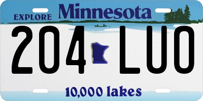 MN license plate 204LUO