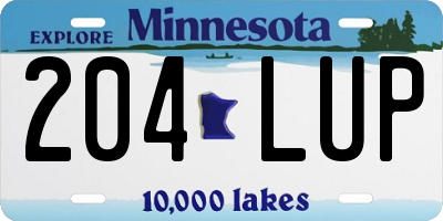 MN license plate 204LUP