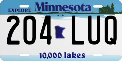 MN license plate 204LUQ