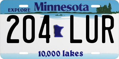 MN license plate 204LUR