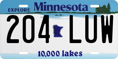 MN license plate 204LUW