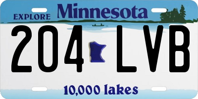 MN license plate 204LVB