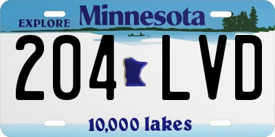 MN license plate 204LVD