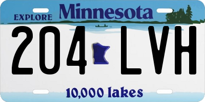 MN license plate 204LVH