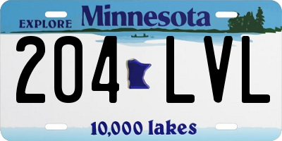 MN license plate 204LVL