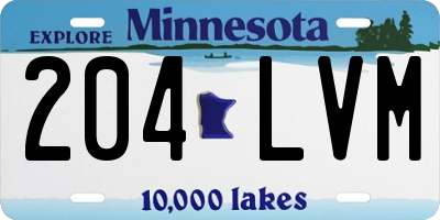 MN license plate 204LVM