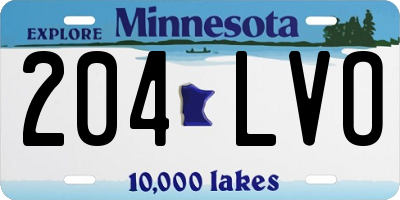 MN license plate 204LVO