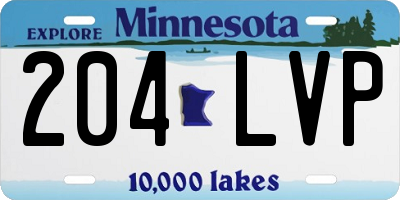 MN license plate 204LVP
