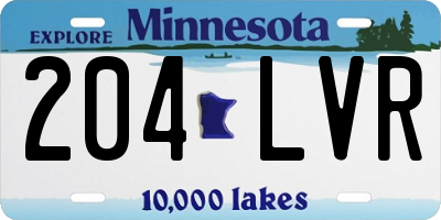 MN license plate 204LVR