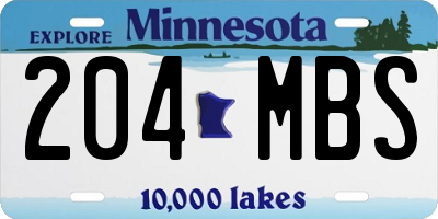 MN license plate 204MBS