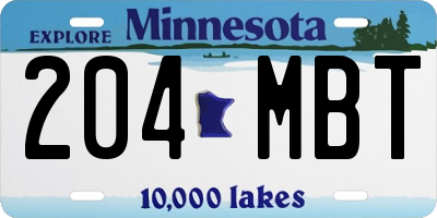 MN license plate 204MBT
