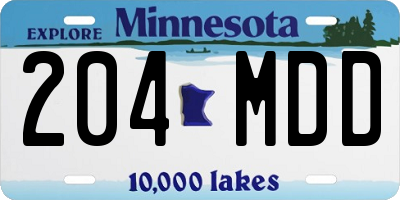MN license plate 204MDD
