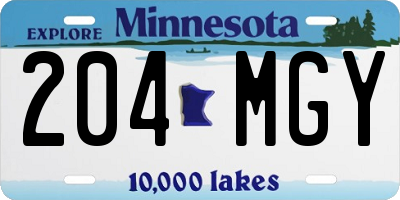 MN license plate 204MGY