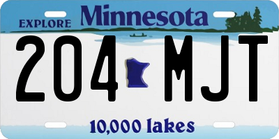 MN license plate 204MJT